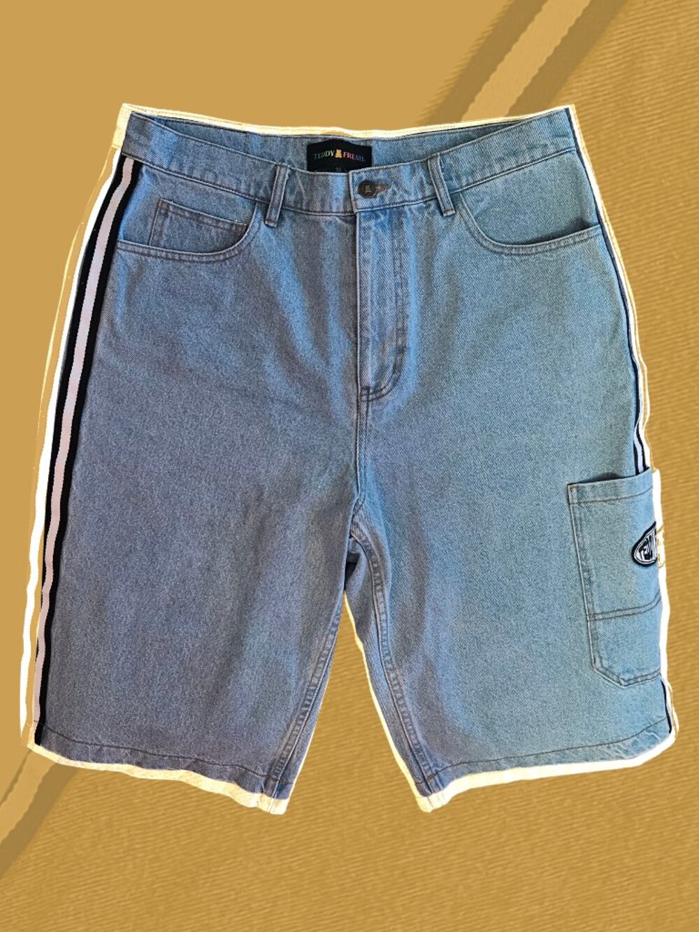 Teddy Fresh 90's Baggy Denim Shorts Size 32